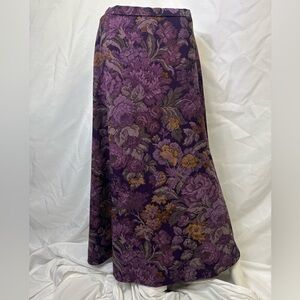 Chadwicks Womens Multicolor Dark Floral Maxi Skirt Size 10 Purple/Brown/Tan